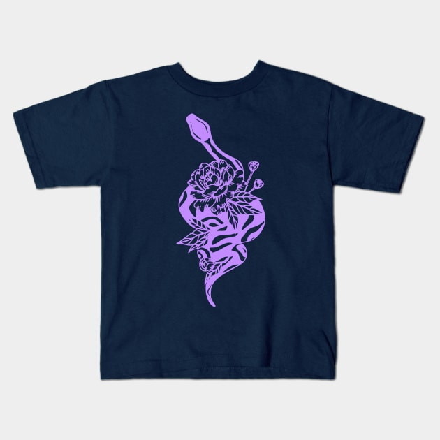 lilac snek Kids T-Shirt by Art by Lex